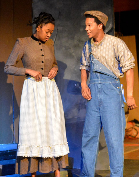 Asia Nelson as Celie and DC PauL as Harpo in The Color Purple