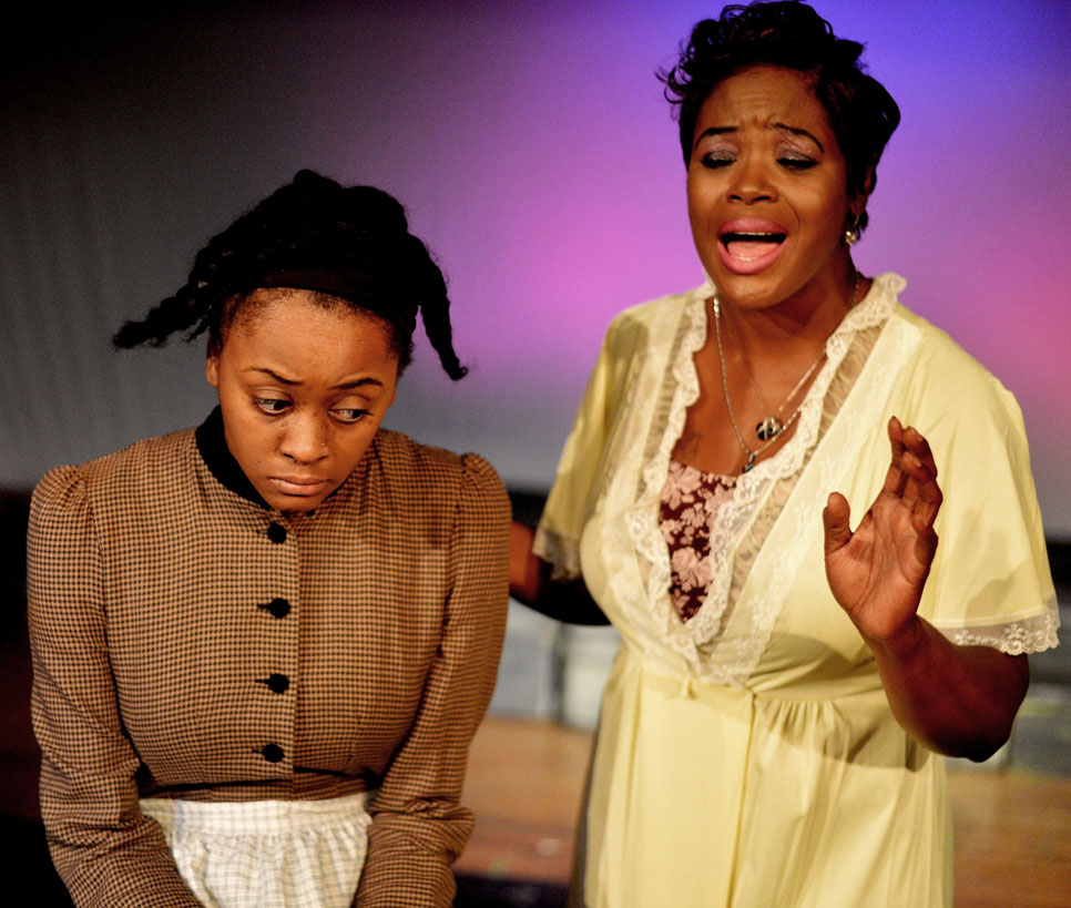 Asia Nelson as Celie and Tomeka L. Williams as Shug in The Color Purple